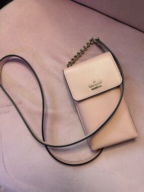 kate spade Blush Pink Pebbled Leather Crossbody Phone Pouch